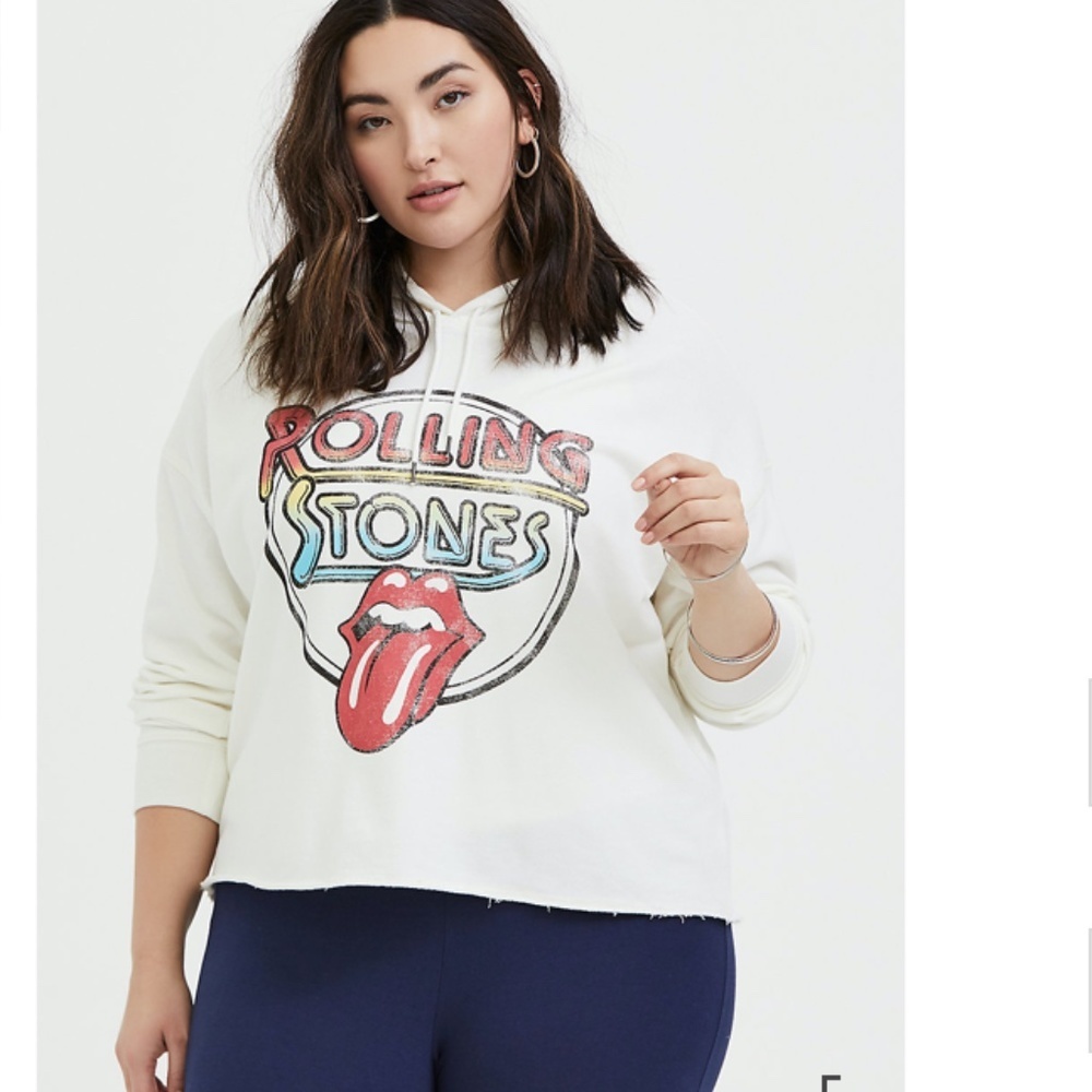 NWT TORRID ROLLING STONES TERRY CROP HOODIE